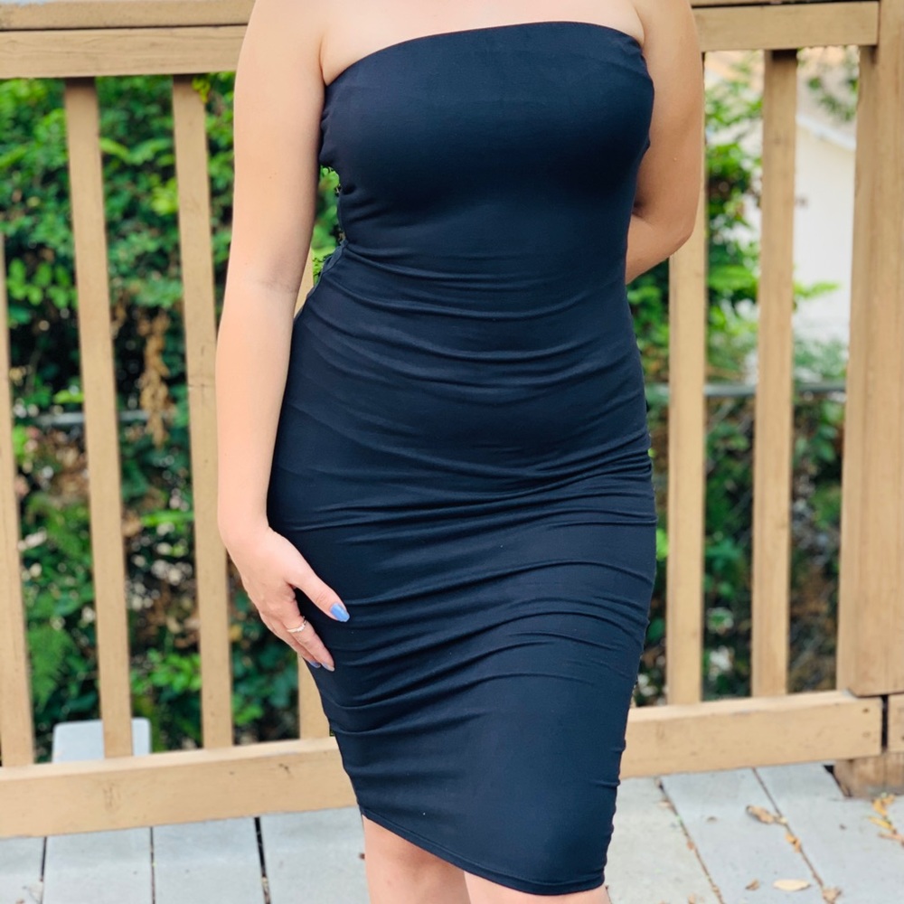 Strapless Bodycon Black Dress